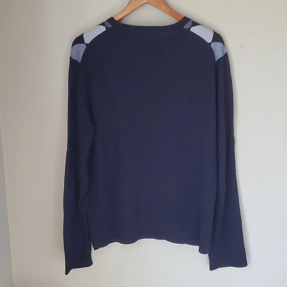 Metropolitan by Lord and Taylor  black and gray V-neck argyle sweater - Picture 2 of 6